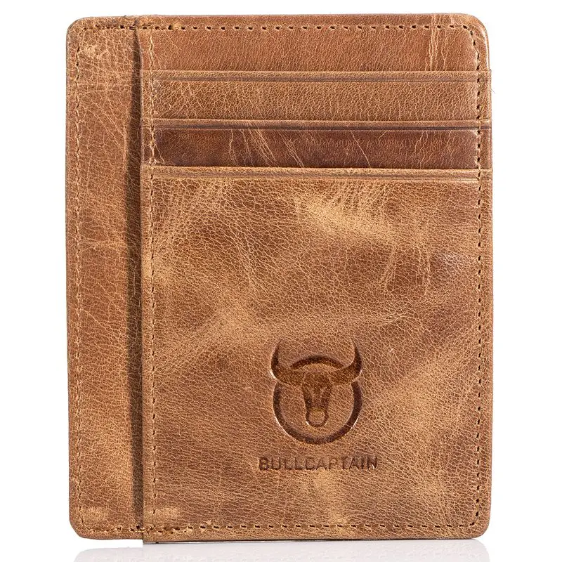BULLCAPTAIN Для мужчин кошелек Бизнес держатель для карт Кожаный пикап посылка
