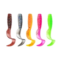 5pcslot 55mm 2g curly worms soft silicone artificial elastic bait simulated flexible lure carp prefered smell tackle accessorie