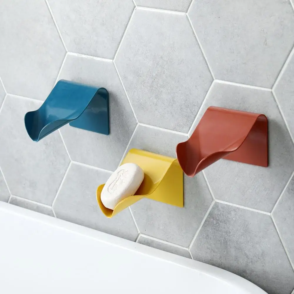 Цветная сливная настенная Коробка для мыла Пластиковая Полка ванной комнаты