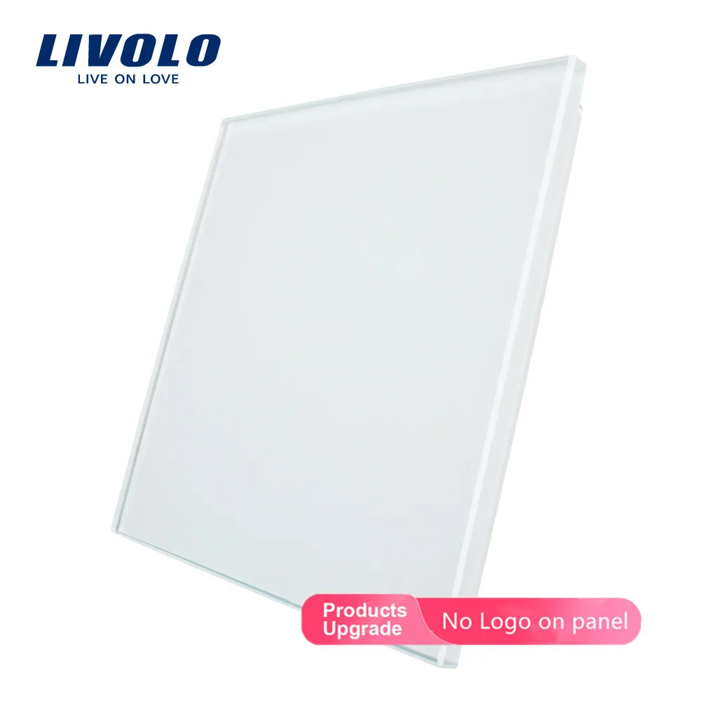 White-No logo Livolo/Стандартный пустой Стекло Панель, все пустые(для отделки стен), Стекло Панель, а не переключатель, C7-C0-11/12/13/15(4 цвета), нет входа - Цвет: White-No logo