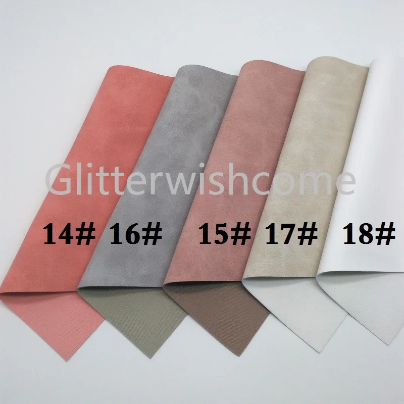 Glitterwishcome 21X29CM A4 Size Suede Faux Leather Fabric, Vinil Para Lozos, Synthetic Leather Fabric for Bows, GM386A