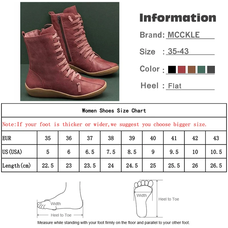 Женские ботинки Винтажные Ботильоны на молнии со шнуровкой Женская кожаная
