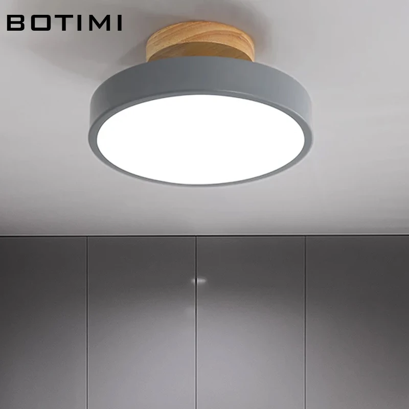 Современная круглая Светодиодная потолочная лампа BOTIMI белый металлический