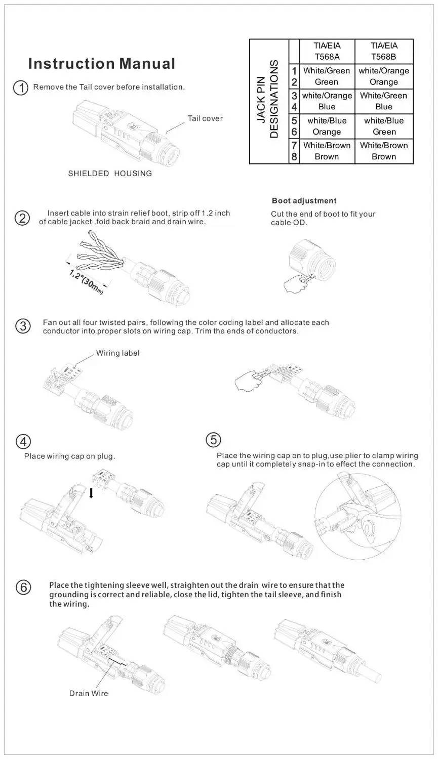 Сетевой штекер 10 шт./лот Cat 6A/Cat 8 Ethernet RJ45 Защитная полевая штепсельная вилка FTP