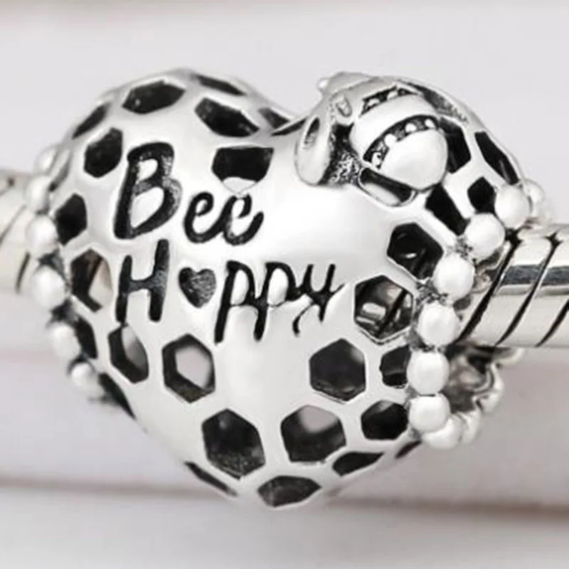 

Original 925 Sterling Silver Hollow Heart-shaped Beehive Ladybug Beads Fit Pandora Women Bracelet & Necklace Diy Jewelry