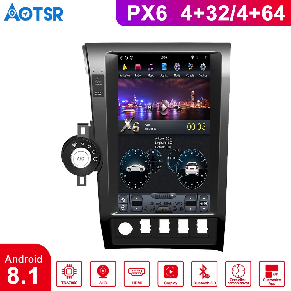 

Tesla Style Car GPS Navigation Android 8.1 For Toyota Tundra 2007-2013 head unit stereo multimedia tape camera Car Video Players