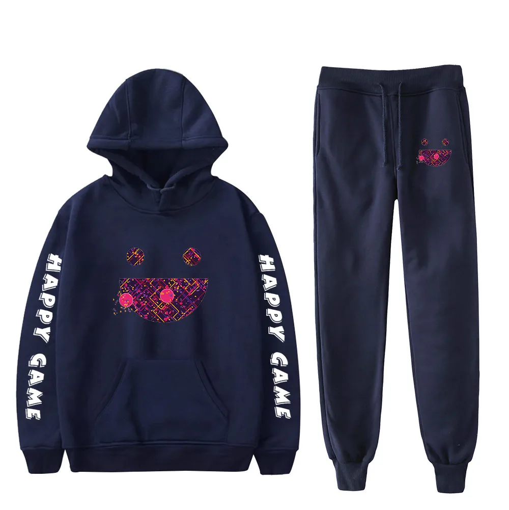 

happy game Harajuku hoodie + sweatpants fashion two-piece suit autumn high-quality comfortable casual men/women suit clothes