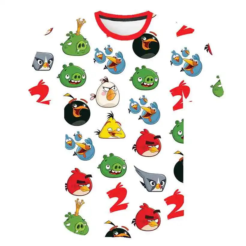 Лето 2020 Новое поступление Детская футболка с 3D принтом Птицы 2 для девочек и