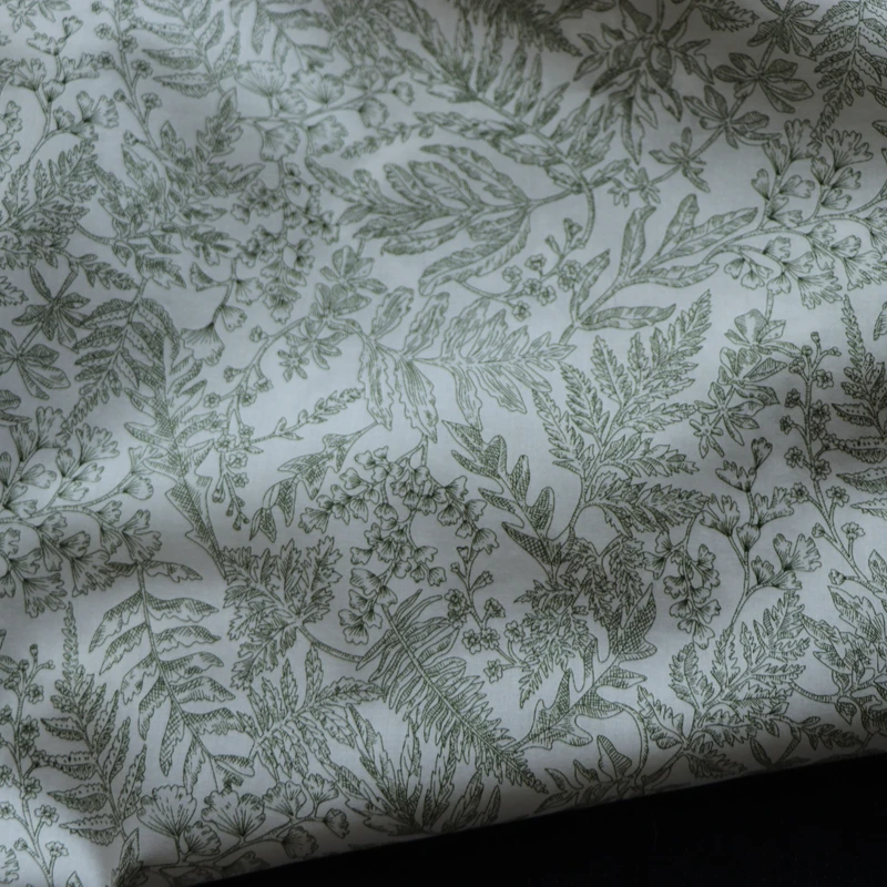

Montgomery, Зеленый цветочный поплин, текстильный материал, дизайнерская одежда, платье, юбка, печатная свобода, ткань 100% хлопок, ткань 80s