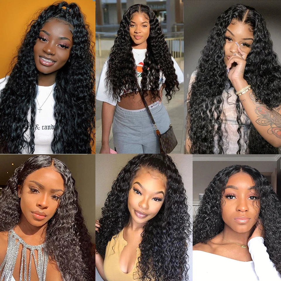

13x4 Deep Wave Frontal Wig Lace Front Human Hair Wigs For Women 5x5 HD Lace Wigs Water Wave Lace Front Wig 34 Inch Pre Plucked