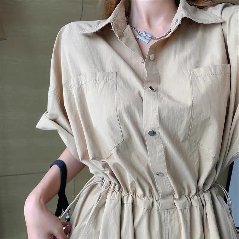 

High Street One Piece Overalls Summer 2021 Cool Women's Clothing Female Short Sleeve Casual Bodycon Wide Leg Jumpsuits