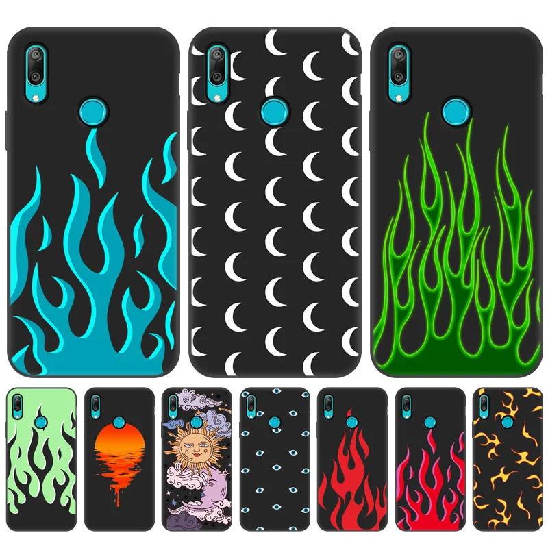 

For Huawei Y7 Pro 2019 Case Flame Painted Case For Huawei Y9 Prime Y7p Y9A Y7A Y8S Y8P Y6P Soft Silicon Cover HuaweiY7 Y9 A Capa