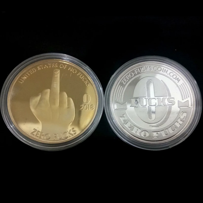

2021 ZERO FUCKS Letters Commemorative Coin Non Currency Arts Gifts Souvenir Lucky Coin Home Decoration Collection