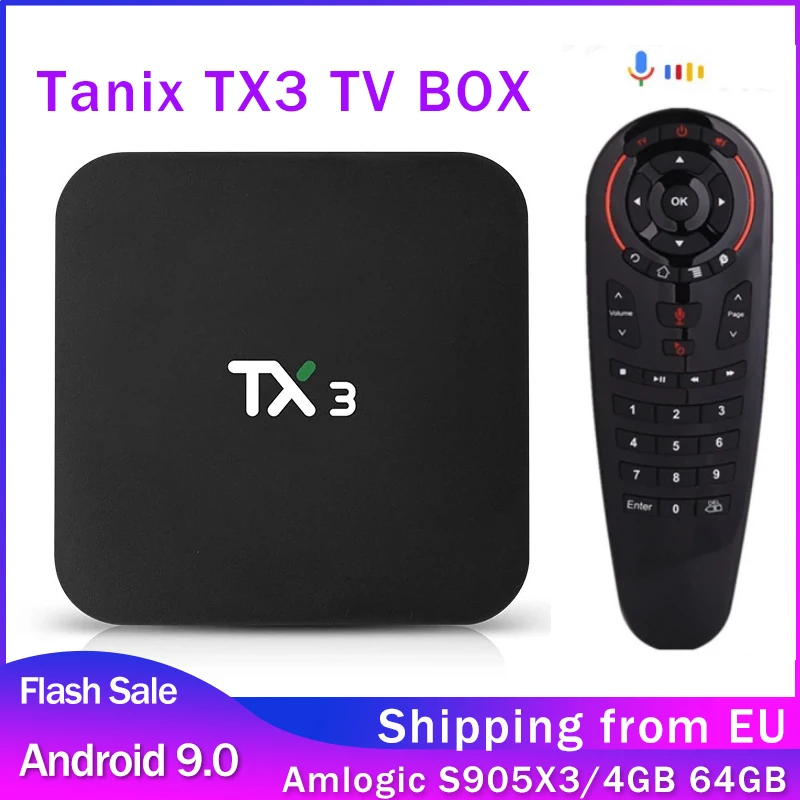 

ТВ-приставка Tanix TX3, Android 9,0, Amlogic S905X3, 4 + 64/32 ГБ, 2,4/5 ГГц, 8K, Wi-Fi