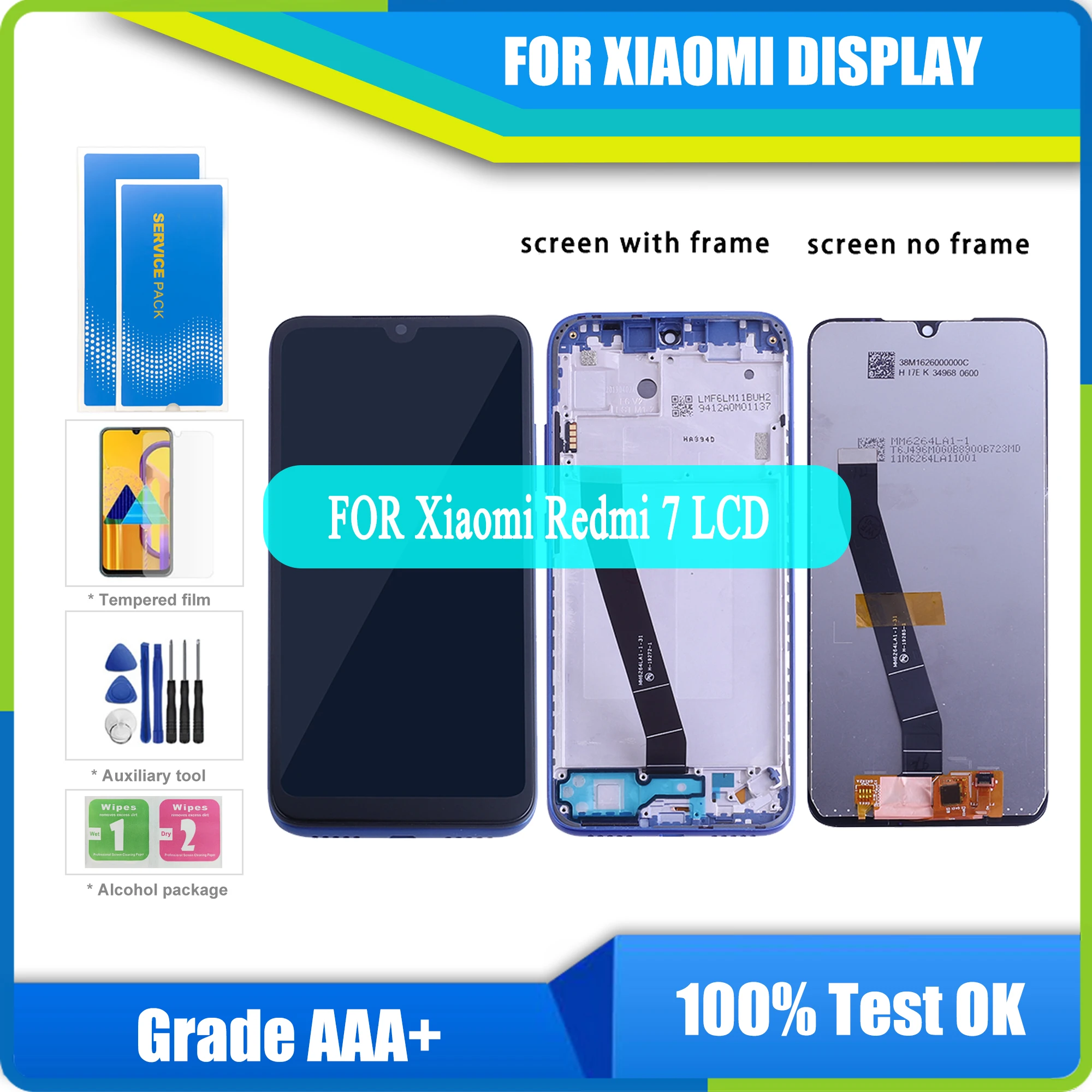 

ЖК-дисплей 6,26 дюйма для Xiaomi Redmi 7 Redmi7, сменный сенсорный экран с дигитайзером, черный цвет, с комплектом инструментов, оригинальное качество