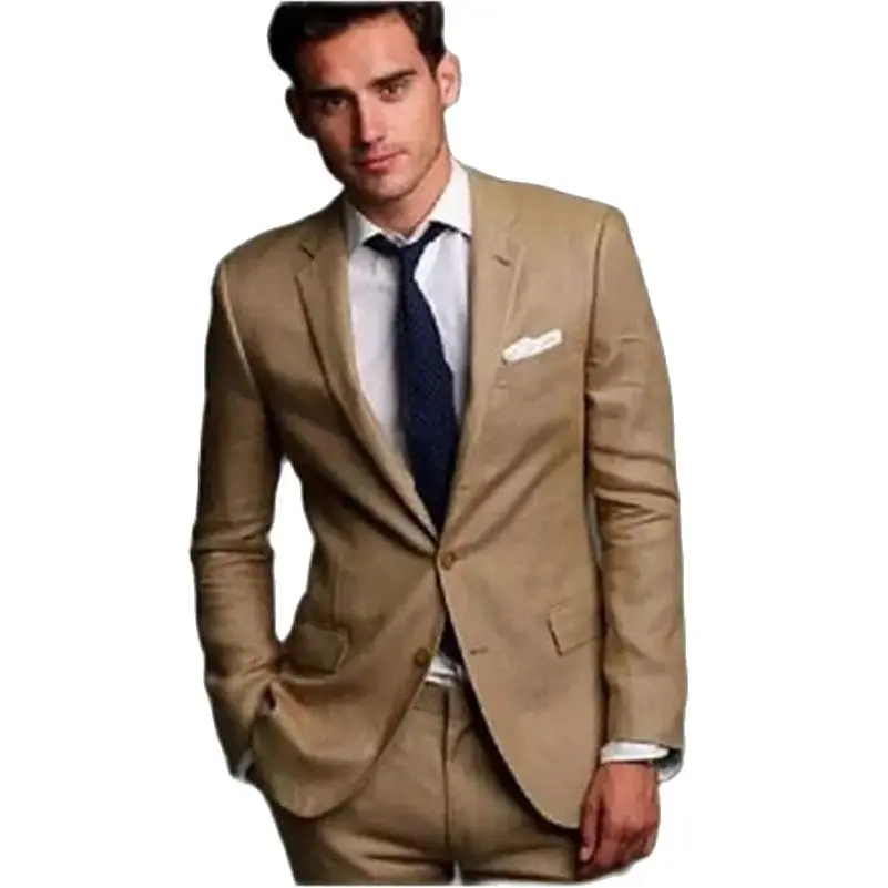 Модный бежевый Свадебный костюм мужские костюмы свадебные смокинги для жениха