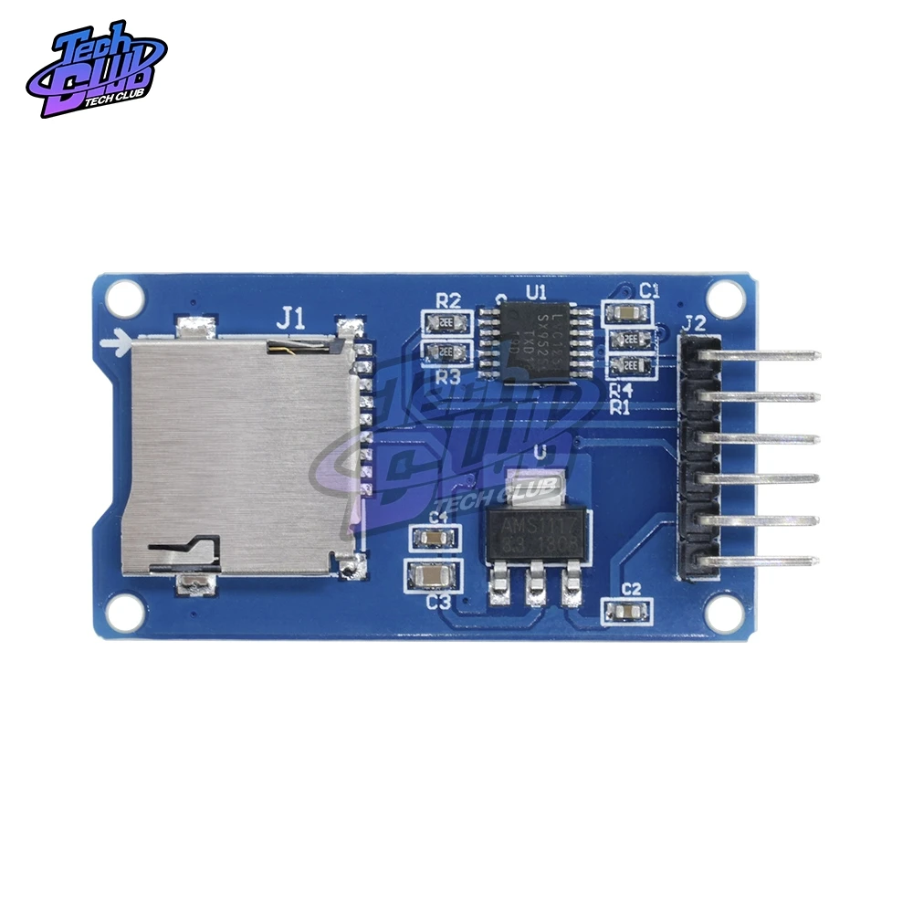 Модуль считывания карт Micro SD Mini TF интерфейсы SPI с чипом преобразователя уровня для