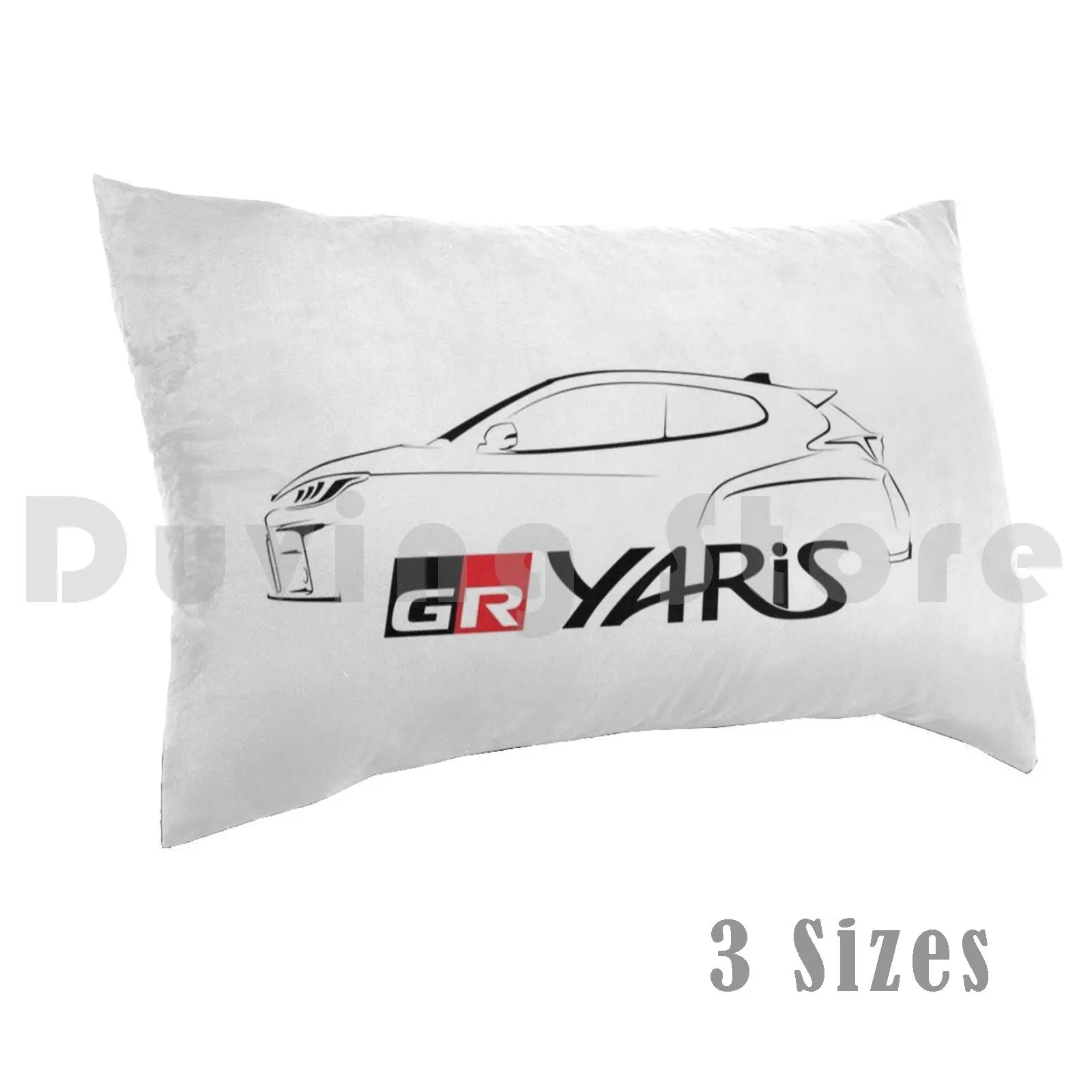 Силуэт Gr Yaris-черная подушка с рисунком размер 35x50 гонки газо ралли Yaris Wrc