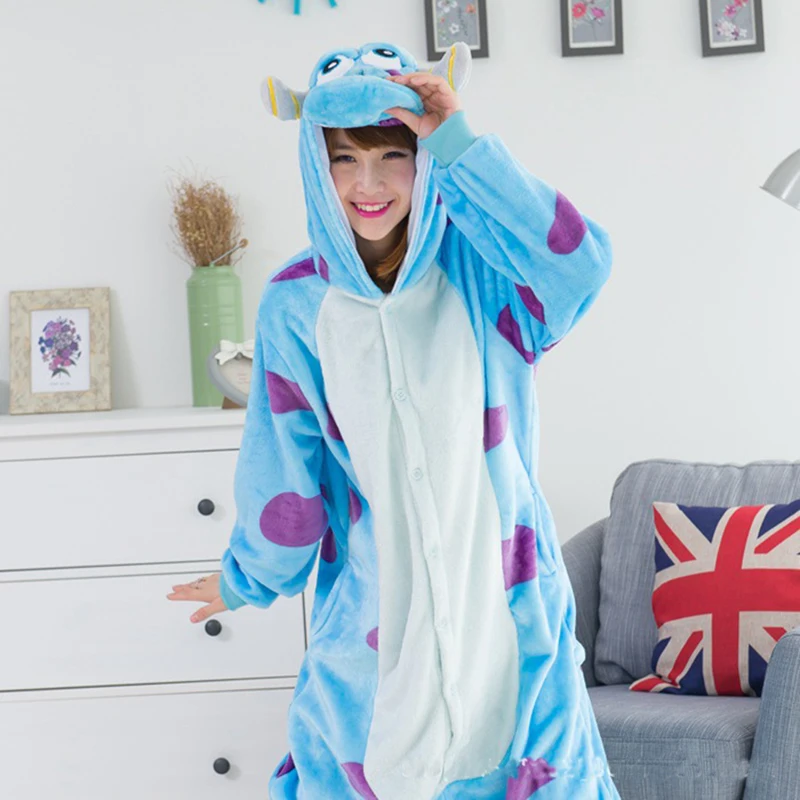 Салливан Onesie для Взрослых Монстр Kigurumi пижамы с графикой из мультиков женщин