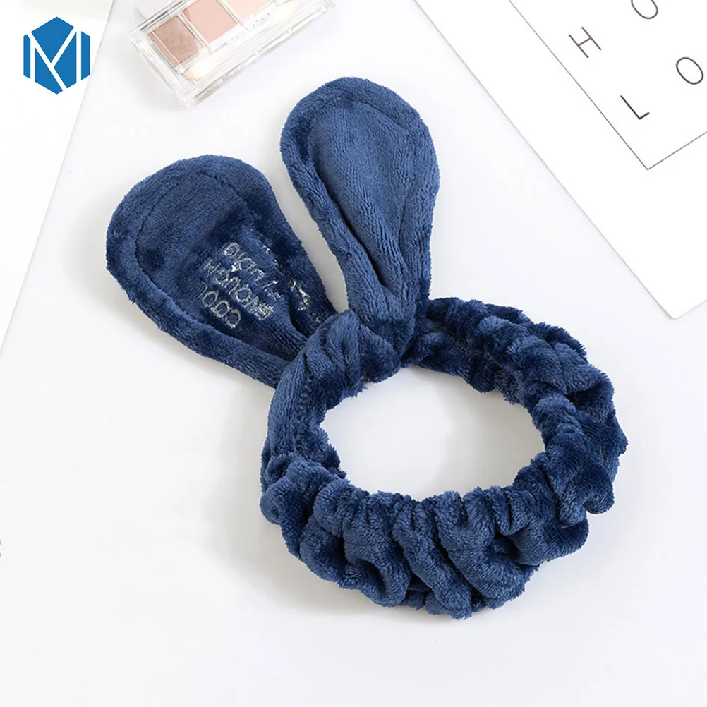 M MISM коралловый флис письмо OMG головные повязки с бантиком для женщин девочек мыть лицо эластичная чалма лента для волос Макияж Аксессуары для волос