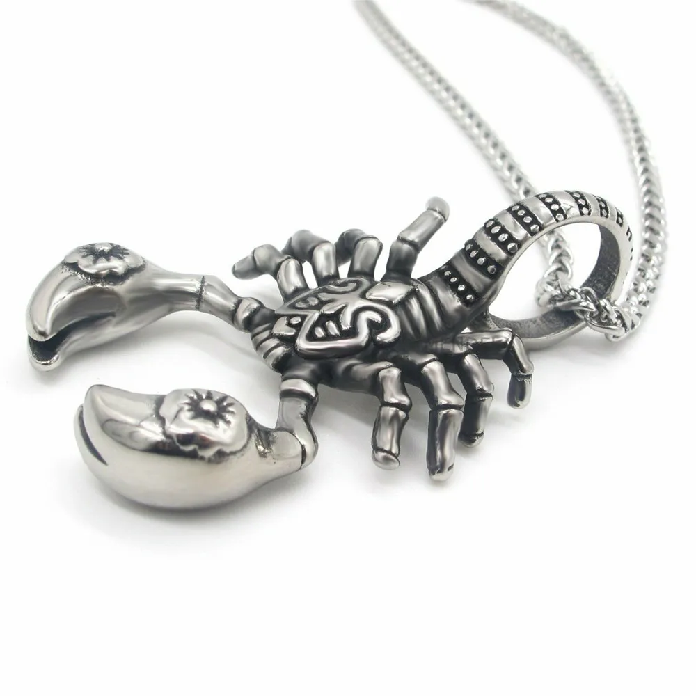 

Mens Scorpio Zodiac Scorpion Pendant Necklace Stainless Steel Jewelry Men