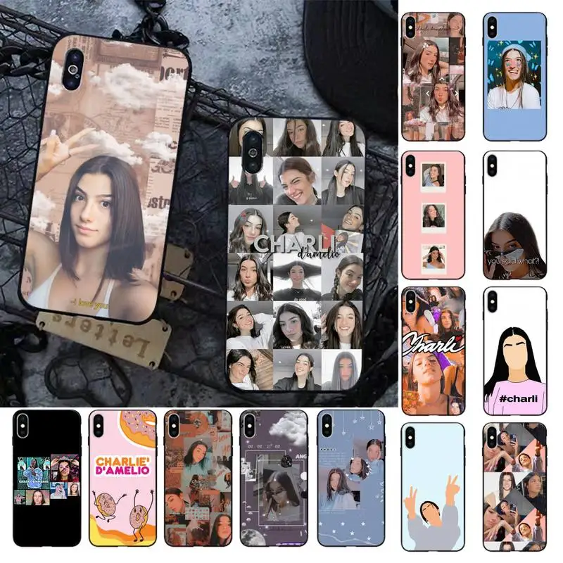 

Charli Damelio Donut Phone Case for iPhone 13 11 12 pro XS MAX 8 7 6 6S Plus X 5S SE 2020 XR cover