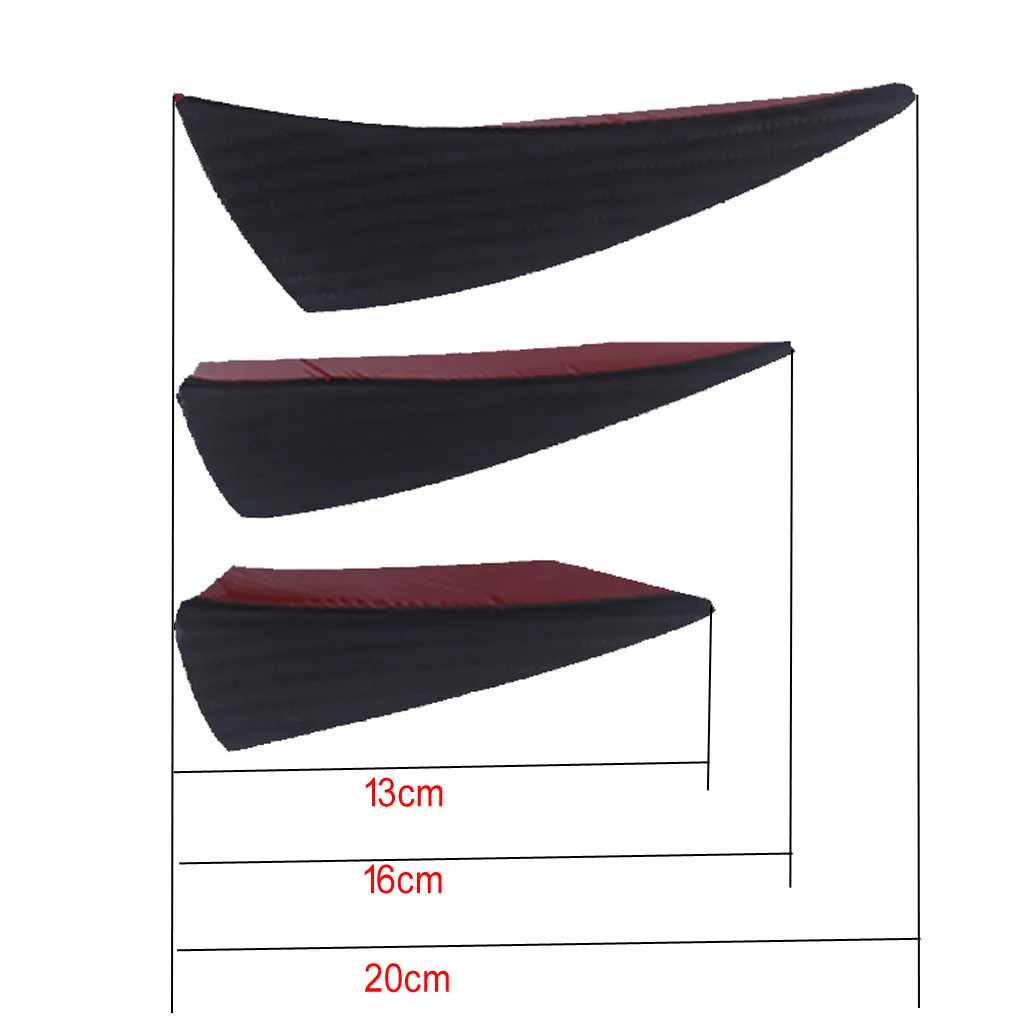 Универсальный черный спойлер из углеродного волокна 6 шт./компл. канарелки для