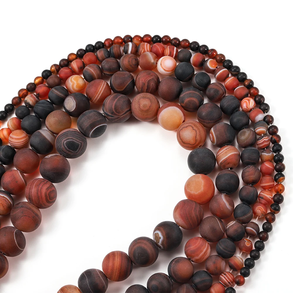 4 6 8 10 12 MM Coffee Brown Stripes Agates Stone Beads Round Natural Loose Beads DIY Bracelet Jewelry Making Accessories