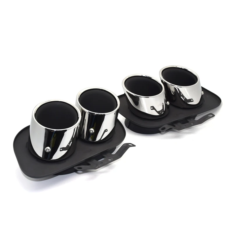 

1 Pair Stainless Steel Black Muffler Tips Car Exhaust tips For 2020 Porsche Carrera 911 (992) Exhaust Pipe Nozzle Exhaust System