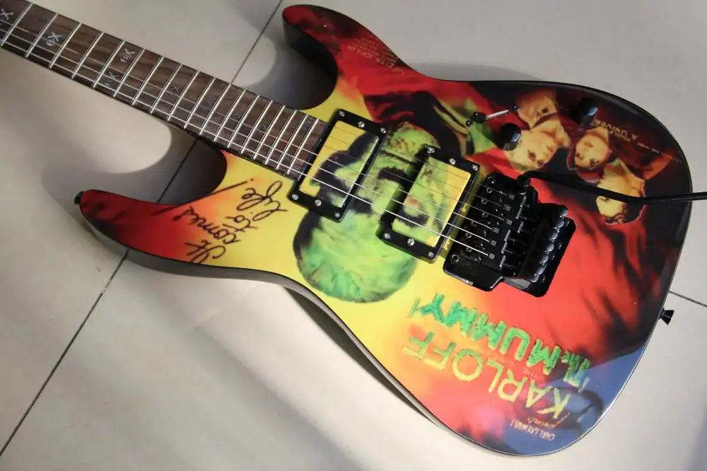 Оптовая продажа партиями по 6 строка Электрогитары Одна деталь вырез черепа на