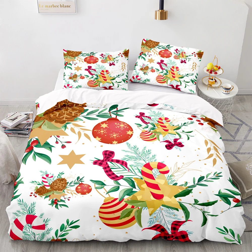 

Fashion Bedding Set Single Double Soft Duvet Cover With Pillowcase Christmas Pattern Quilt Cover High-Quality Household Items