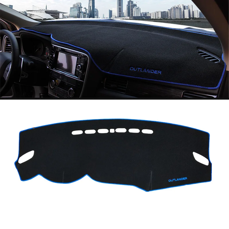 LHD Blue Side Приборной панели автомобиля Обложка Коврик козырек от солнца Pad инструмент Панель ковер для Mitsubishi Outlander 2013- аксессуары - Название цвета: LHD Blue Side