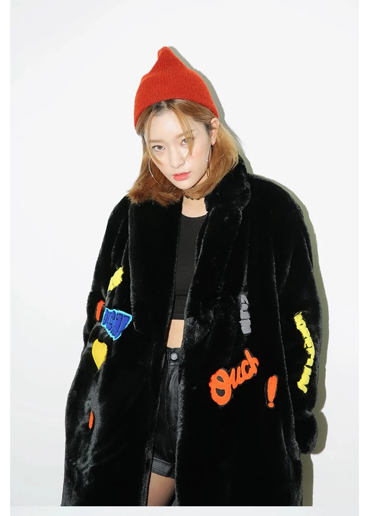 Женская куртка из кроличьего меха свободная теплая плюшевая искусственного