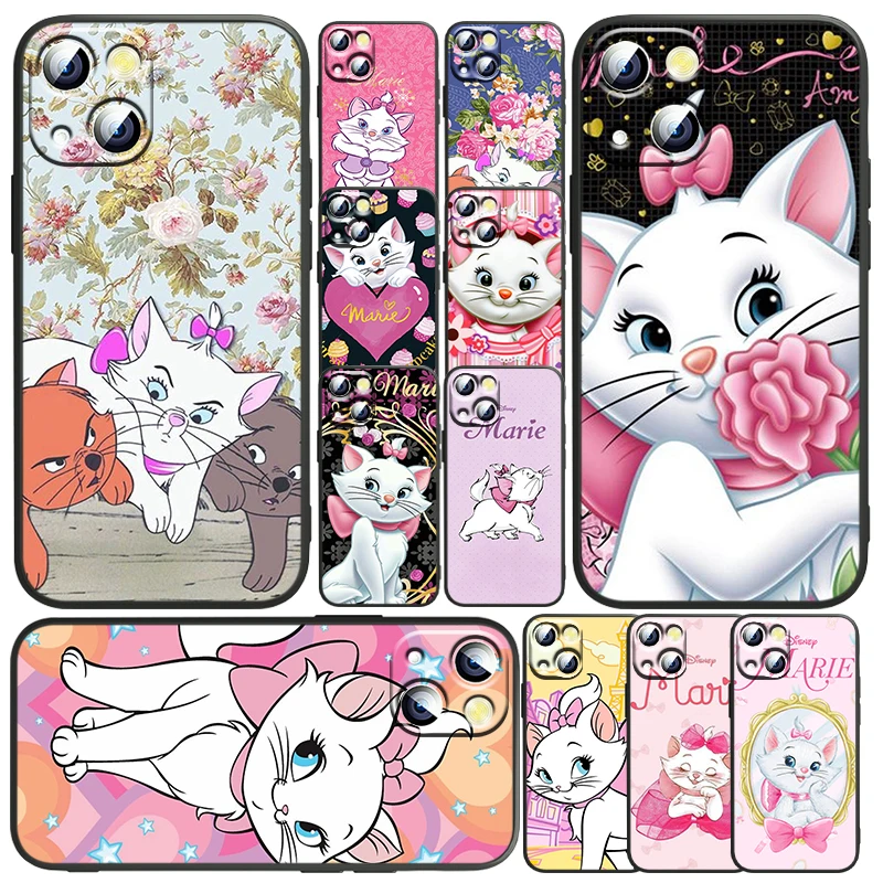 

Disney Marie Cat For Apple iPhone 13 12 mini 11 SE 2020 XS XR X 8 7 Plus Pro MAX Black Soft Phone Case Funda Capa