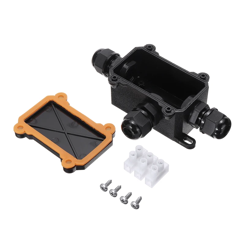 1pc Black Electrical Cable Wire Connector Junction Box Case For Low/high Voltage Garden Lighting Accessories | Обустройство дома