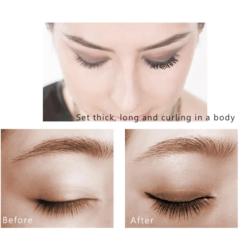 Черная тонкая тушь для ресниц щипцы завивки наращивание макияжа плотная