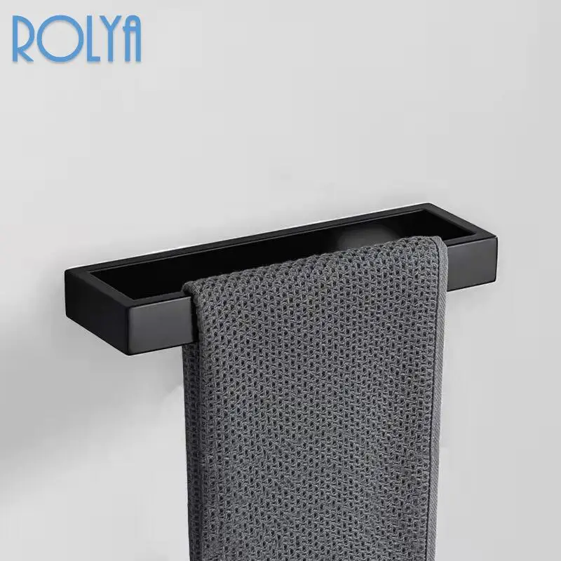 Матовый черный набор Вешалки для полотенец двойное кольцо крючок пальто вешалка