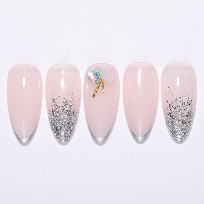 5 шт./пакет Блестящий цветной дизайн ногтей Стразы многогранные острые дно