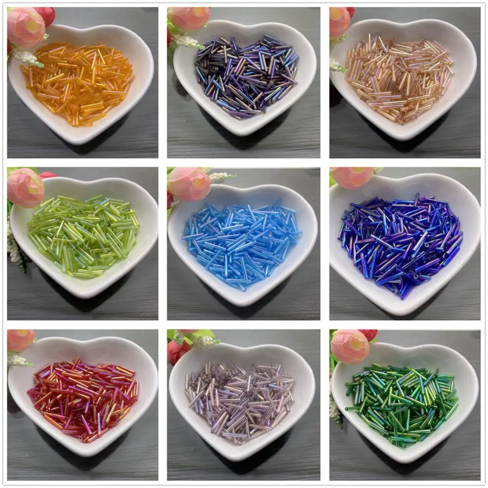 Стеклянные бусины-трубки 12 мм радужные бусины ручной работы ювелирные