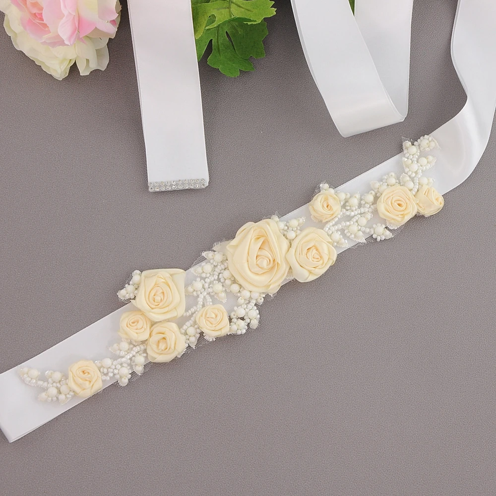Свадебные аксессуары Цветочный бисер кристалл жемчуг свадебный пояс для