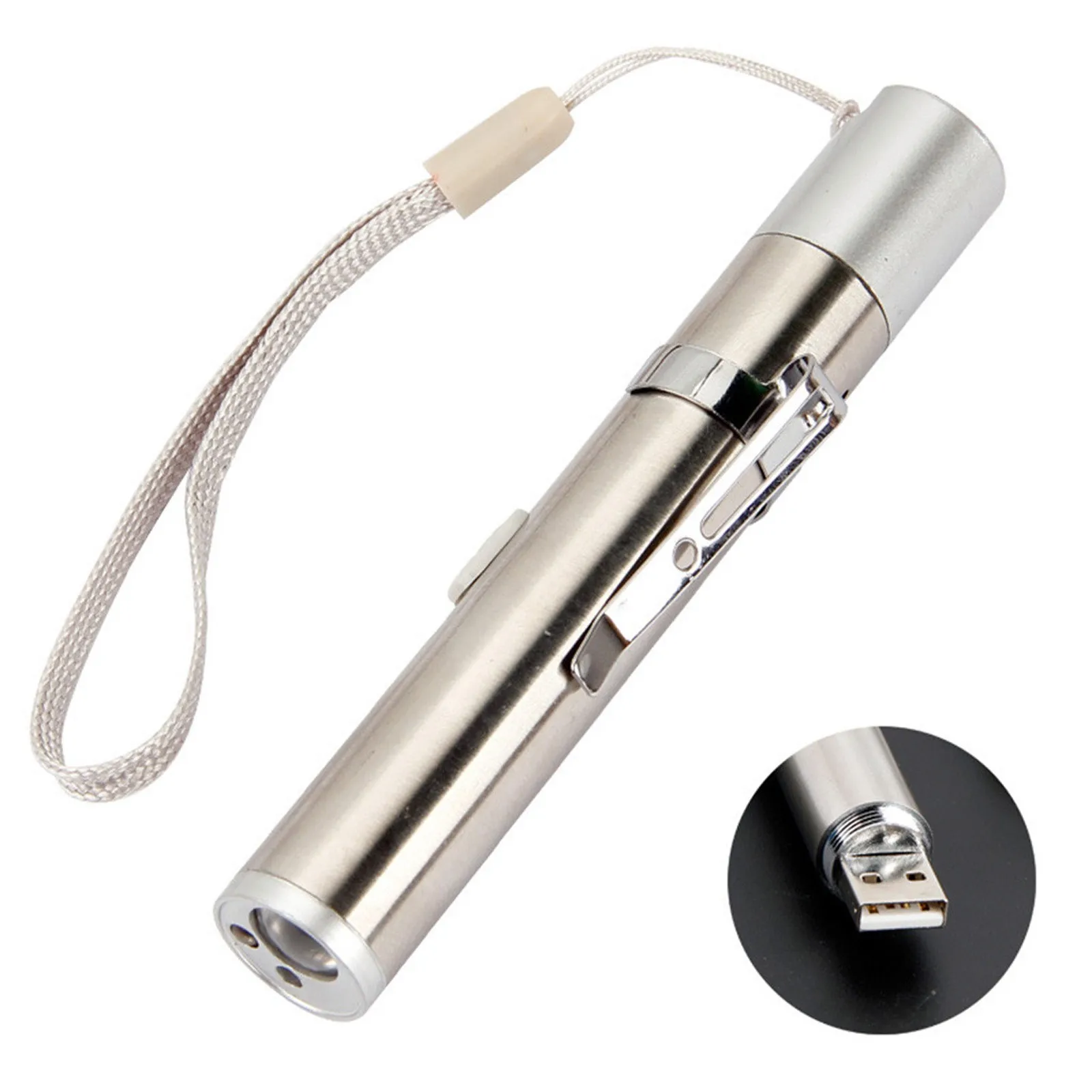 

Cat Toy Pet Flashlight Three Light Modes Usb Rechargeable Flashlight Funny Chaser Stick Laser Pointer Funny Downlights Supplies