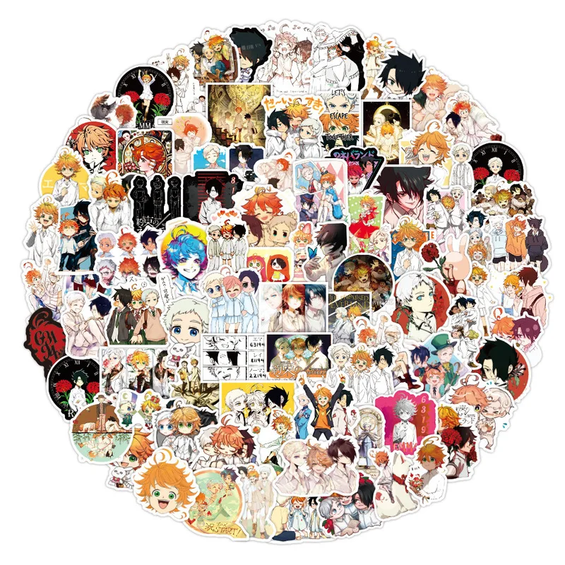 

10/50/100Pcs The Promised Neverland Stickers Anime Decal for Refrigerator Fridge Skateboard Laptop Luggage Graffiti Toy