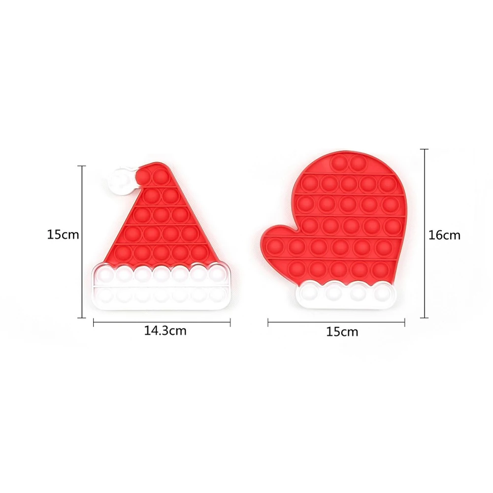 

Funny Silicone Red White Christmas Gift Push Bubble Antistress Puzzle Relaxing Decompression Reliver Pressure Adult Children Sen