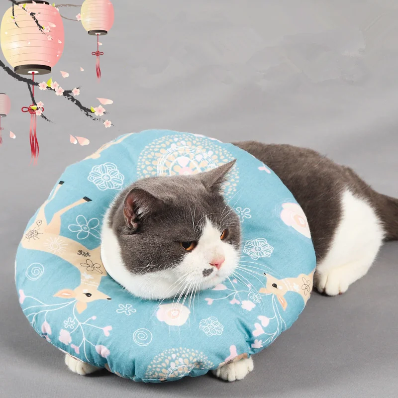 Ошейник с принтом елизабетца мягкий хлопковый ошейник регулируемой раной для