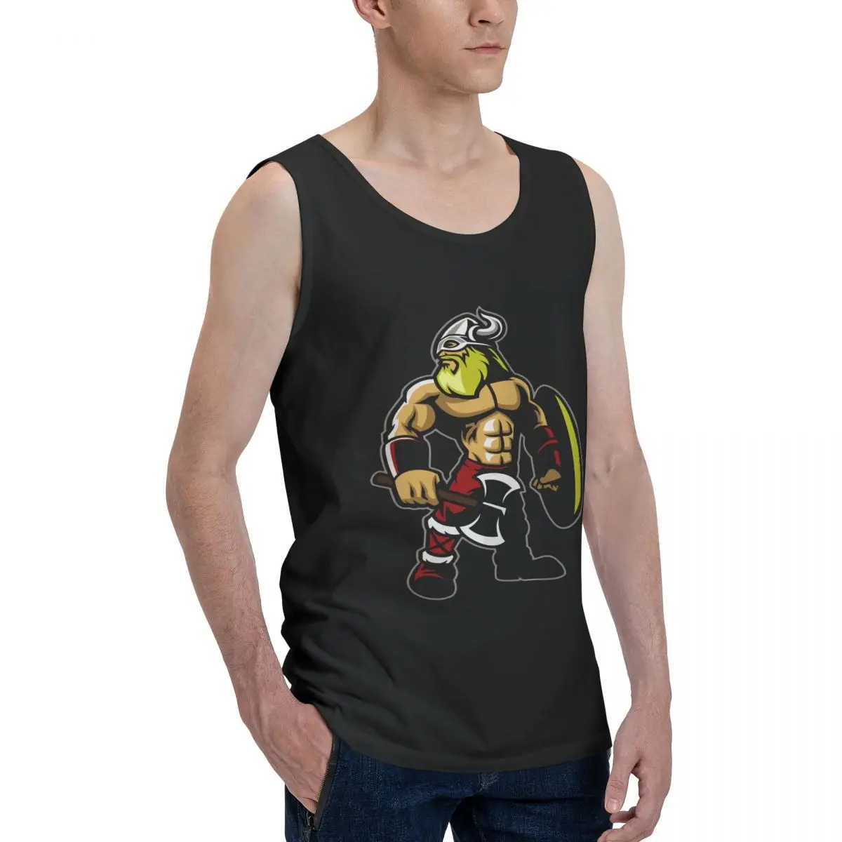 

Viking Warrior With An Axe Viking Men's Tank Top Shirt Vikings Vest Men set Joke Funny Graphic Sleeveless Garment