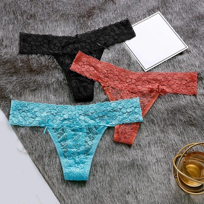 

Free Shiping Sexy Lace Thongs Panties Cotton Soft Underwear Women Tanga Sexy Lingerie Black