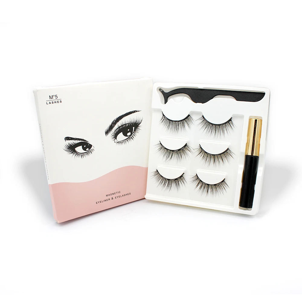 3 пары 3D Магнитных накладных ресниц ручной работы и магнитная подводка для глаз
