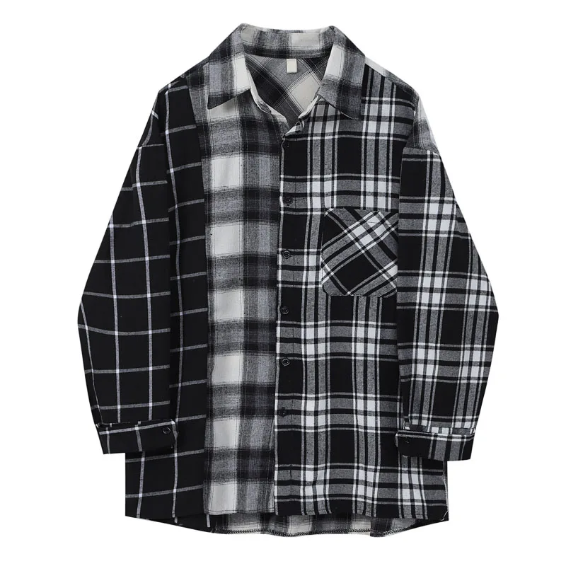 

Блузка женская в стиле «бойфренд» с длинным рукавом, составного кроя