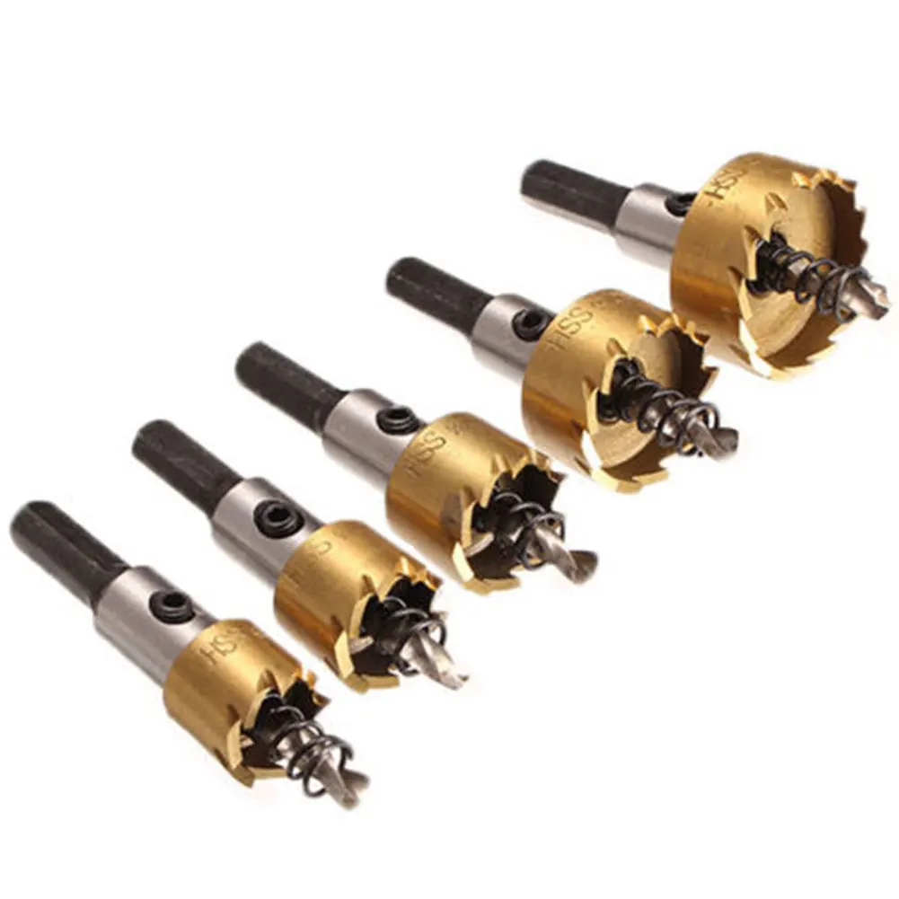 

5pcs/set Metal Plate Cutter Drill Bit Tools Tooth Kit Hole Saw Durable HSS Steel 16/18.5/20/25/30mm