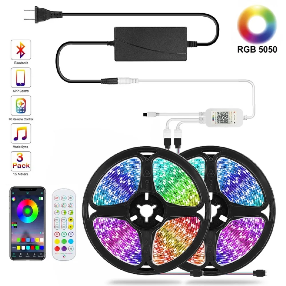 

RGB LED Strip Light Bluetooth LED Light Strip 12V RGB LED Tape SMD 5050 Ribbon Neon Strip TV Backlight Diode Tape for Room